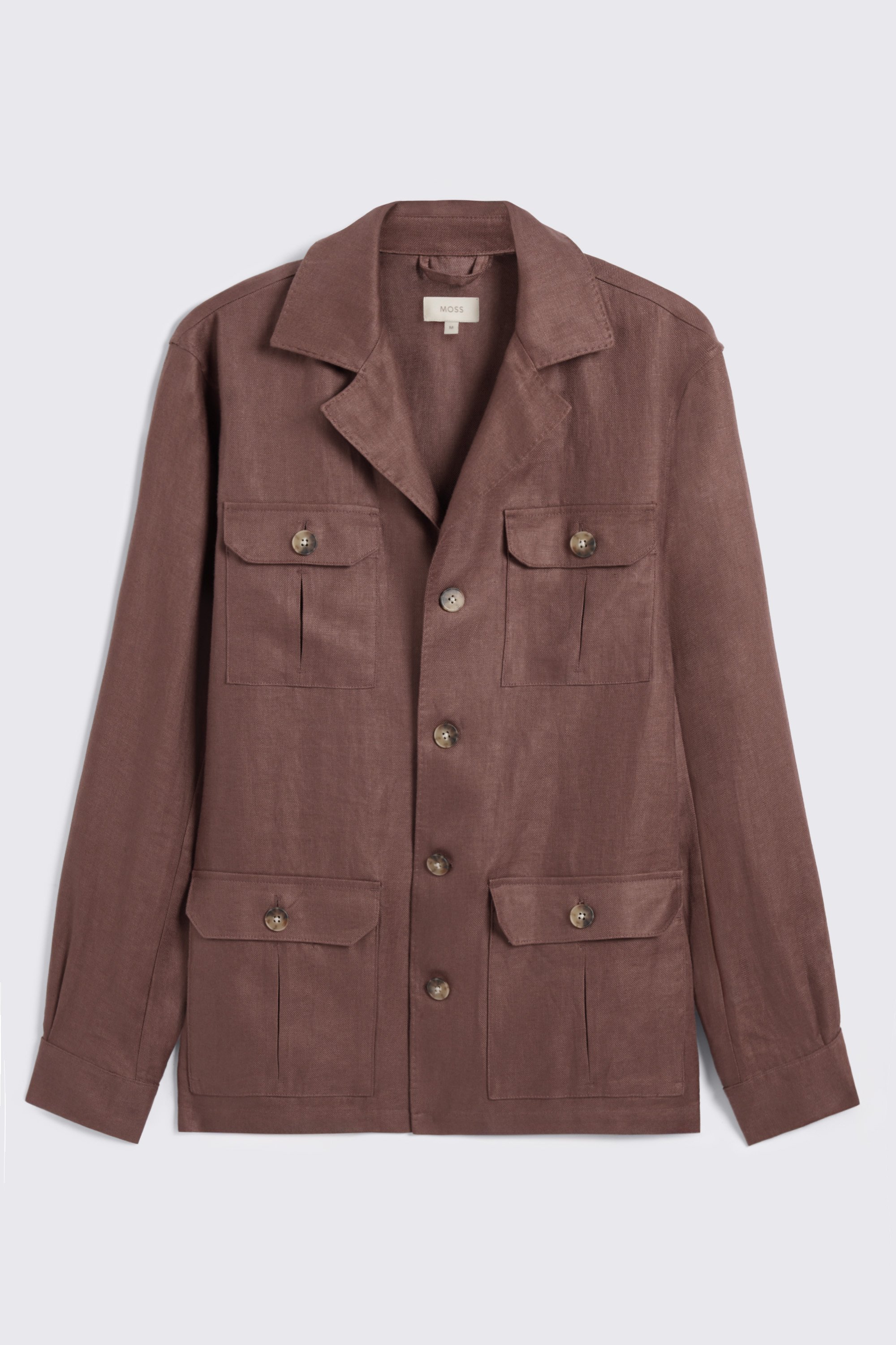 Mauve Twill Linen Shacket 