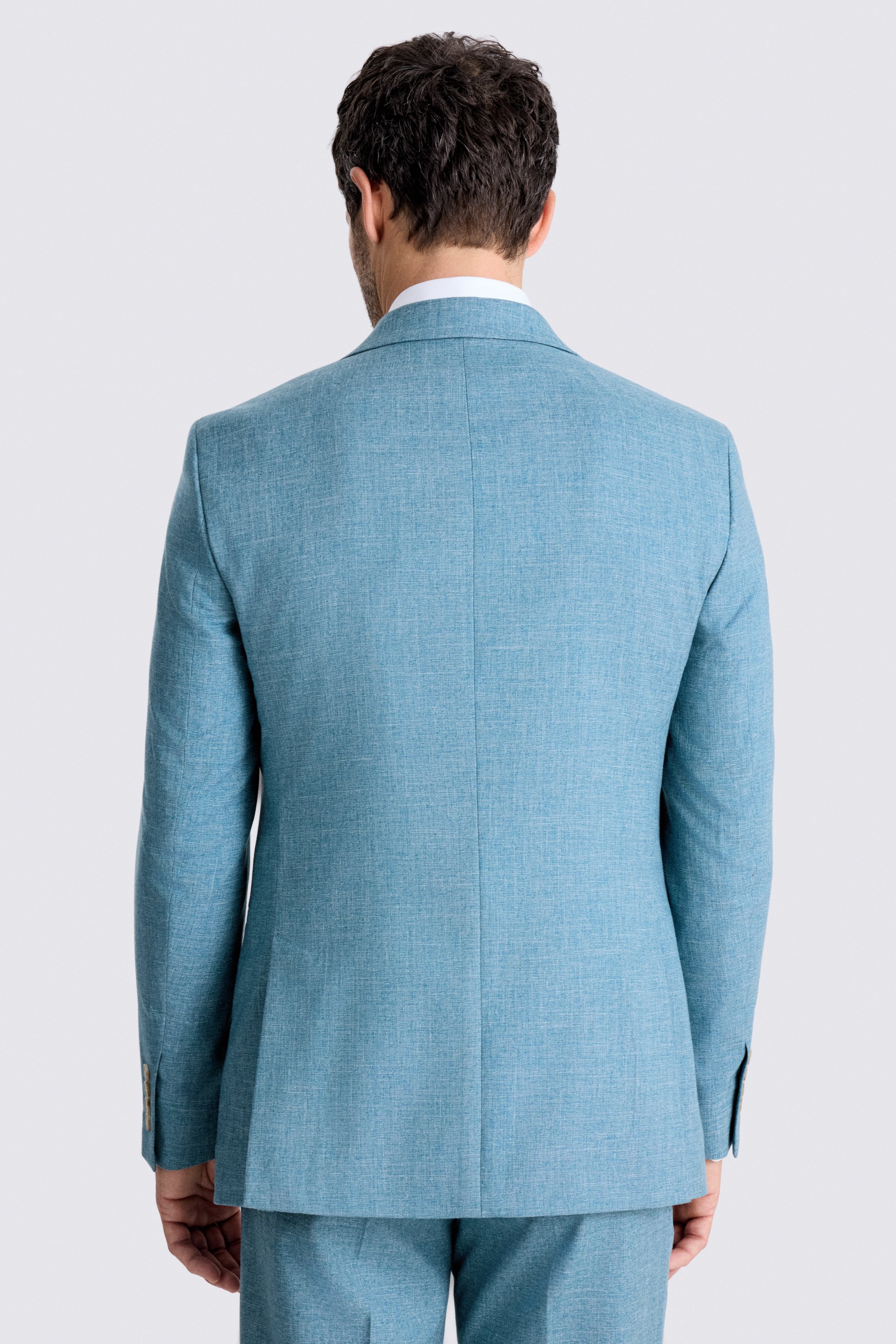 Tailored Fit Teal Slub Suit