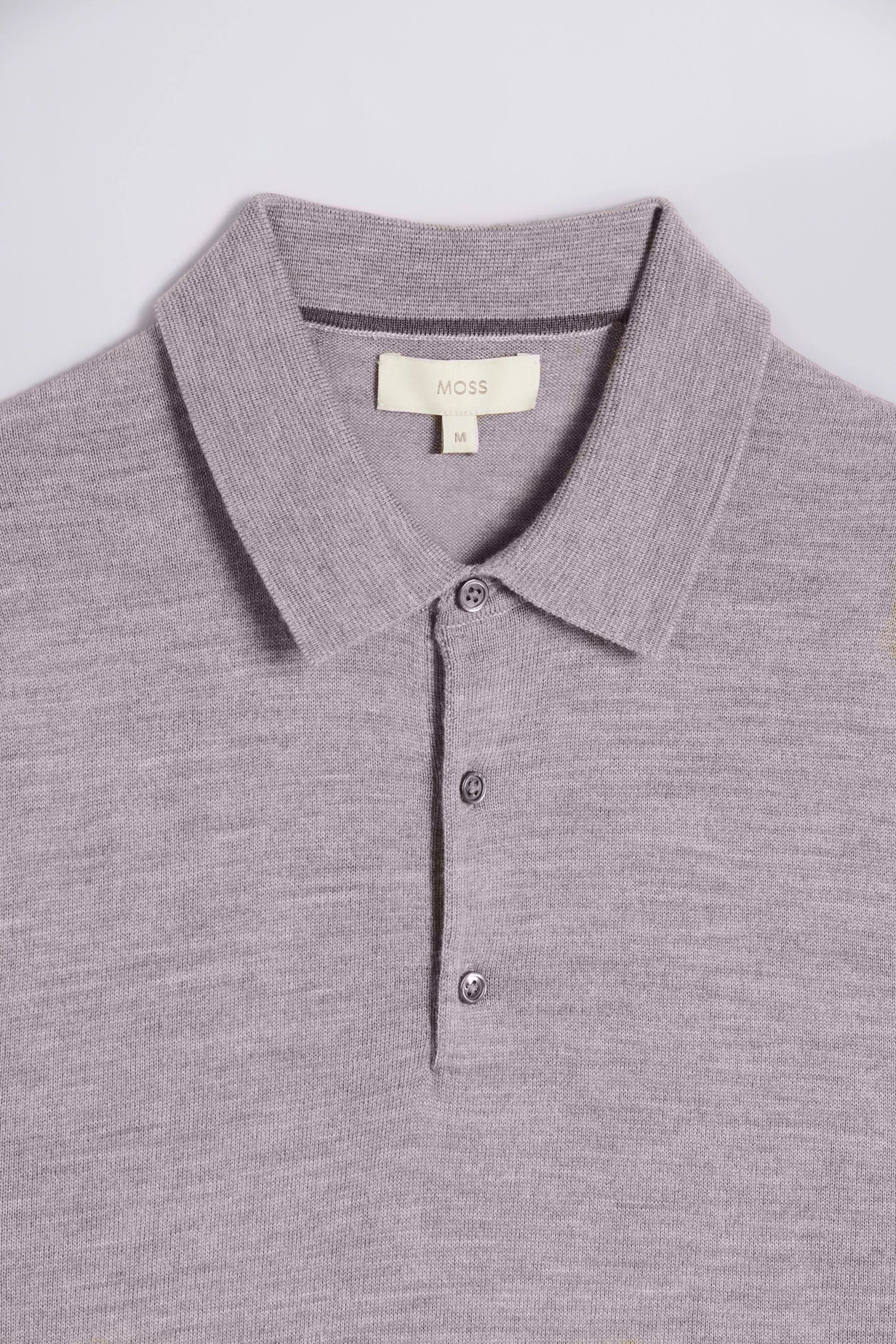 Taupe Merino Polo Shirt | Buy Online at Moss